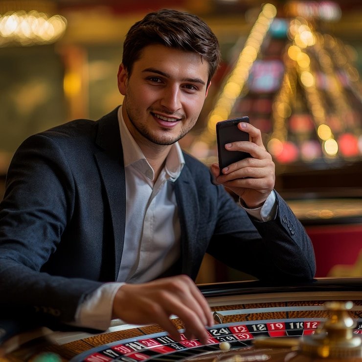 Red Tiger slot game interface on holyslot77 login showing reels, balance, and spin button